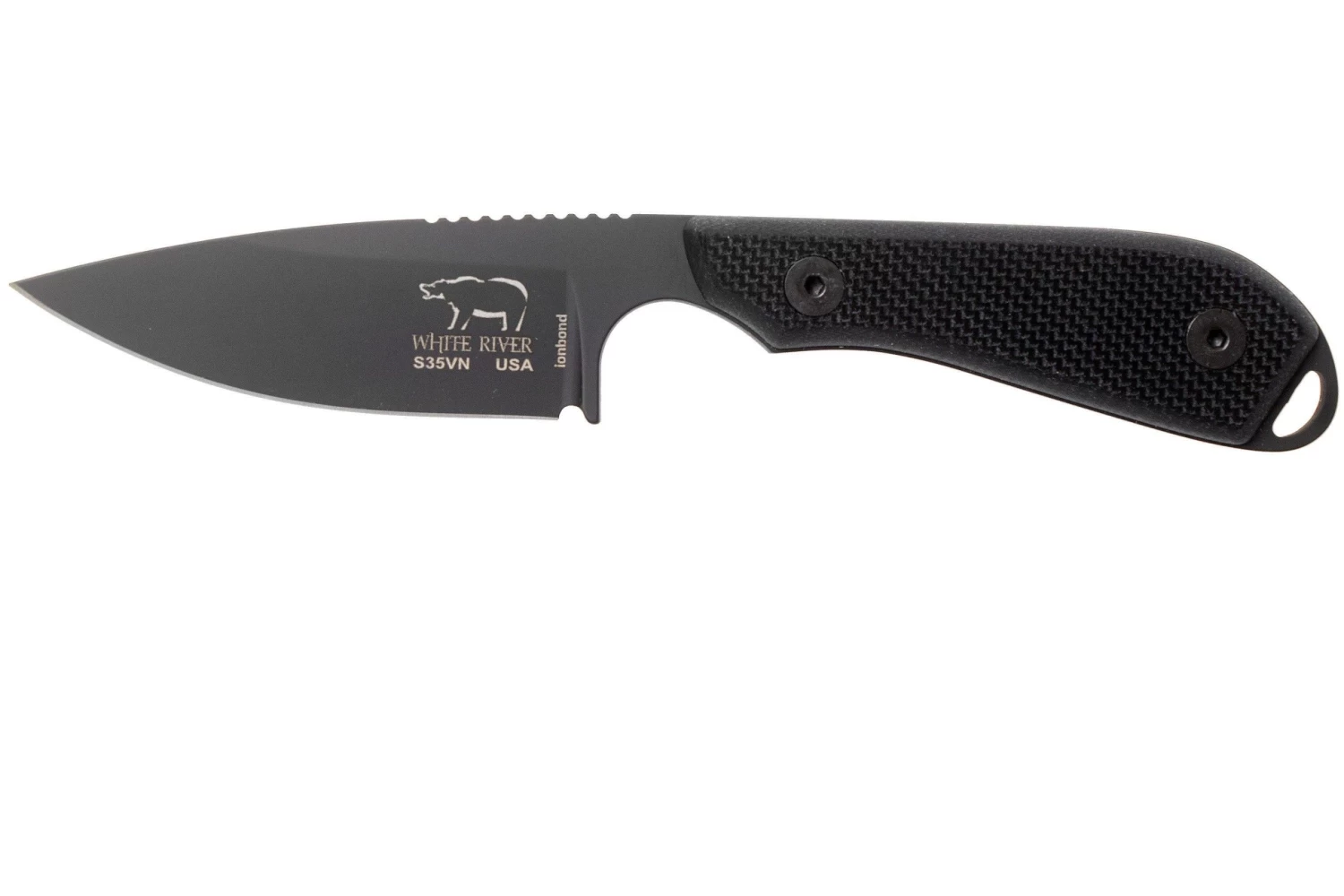 White River Knives M1 Backpacker Pro Black G10, Black Ionbond Cuchillo Fijo, Funda Kydex